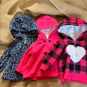 Carter’s fleece hoodies - lot of three NWOT - 3m